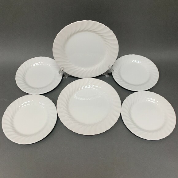 Johnson Bros Brothers White Swirl Salad Bread and Butter Plates Lot of 6 - Picture 1 of 7